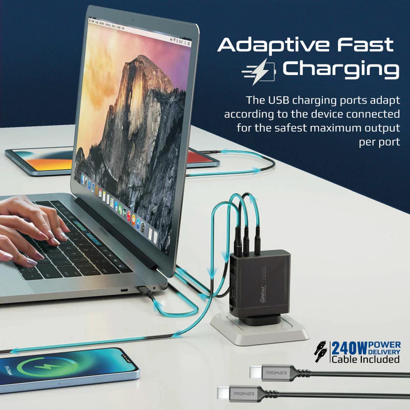 Promate GanCharge 3.1 PD 140W USB-C Fast Charger - Image 3