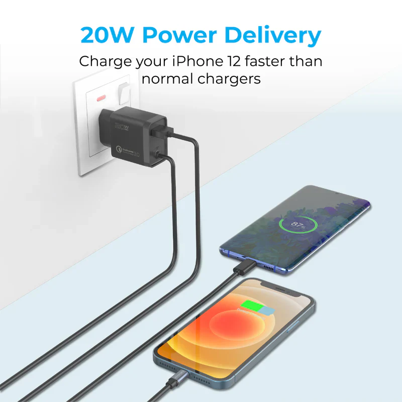 Promate ICharge-PDQC3 iPhone Wall Fast Charging 20W - Image 5