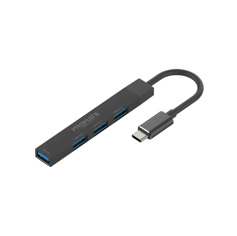 Promate LiteHub -4 BLACK 4-in-1 Multi-Port USB-C Data Hub - Image 3