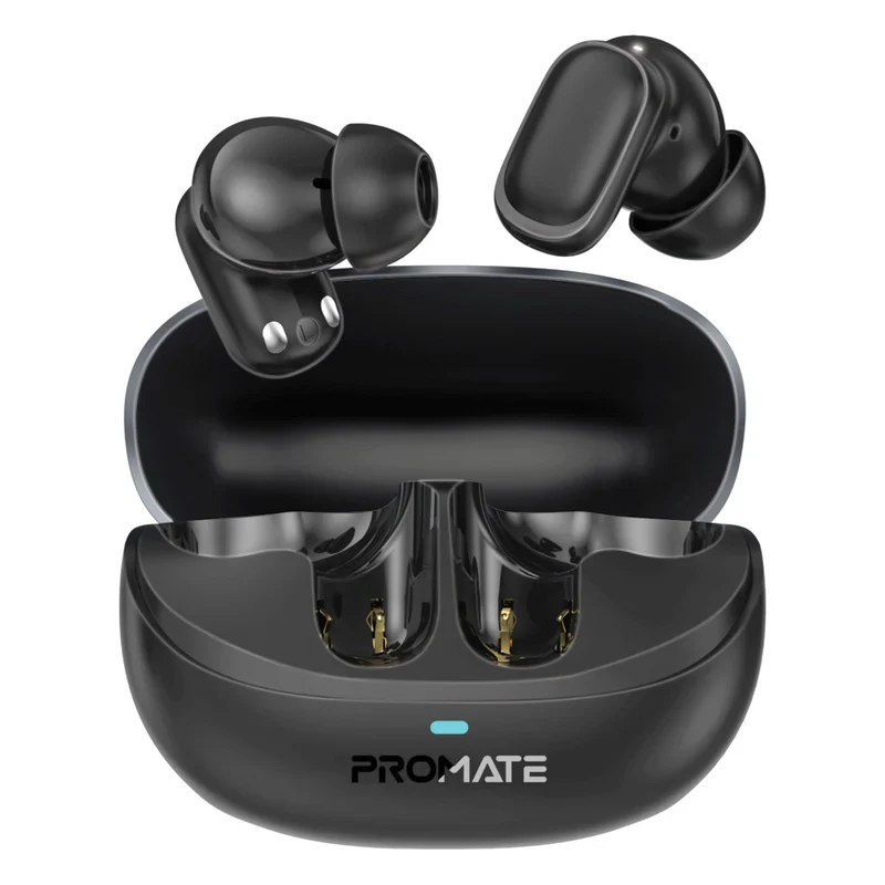 Promate Lush-Pro High-Definition TWS Earbuds with Intellitouch - Black - Image 2