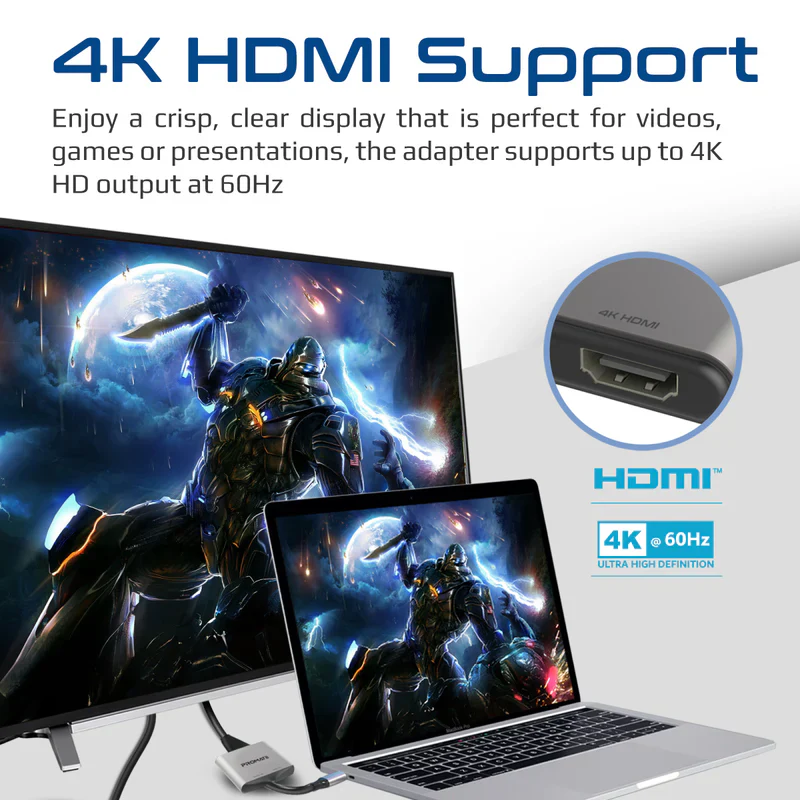 Promate MediaLink-H2 USB-C to Dual HDMI Adapter 4K HDR Thunderbolt 4 - Image 5