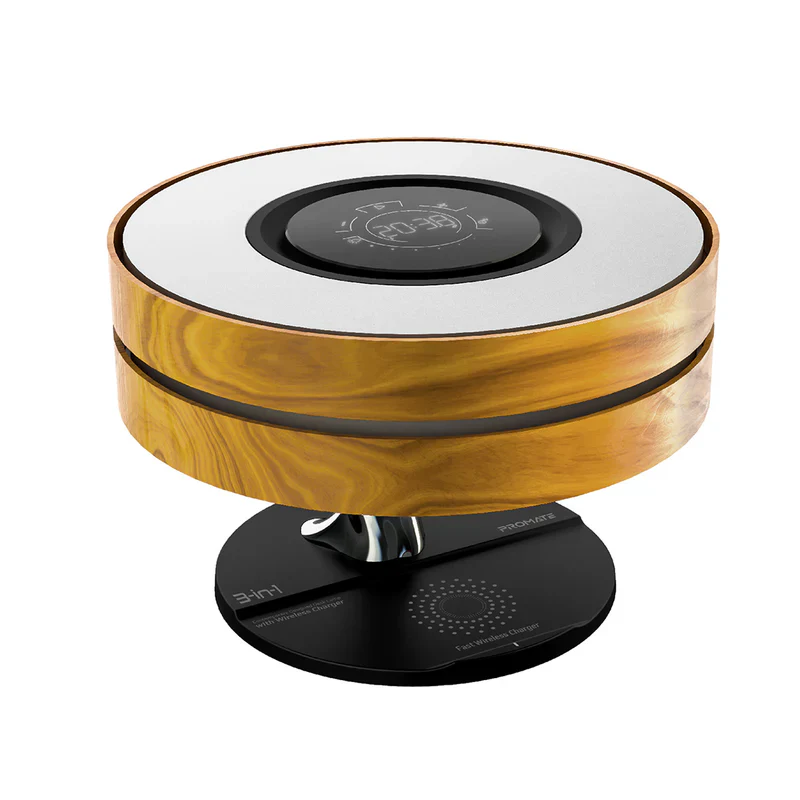 Promate Mirth 3-in-1 Contemporary Designed Desk Lamp Bluetooth Speaker with Qi Wireless Charger - Image 2