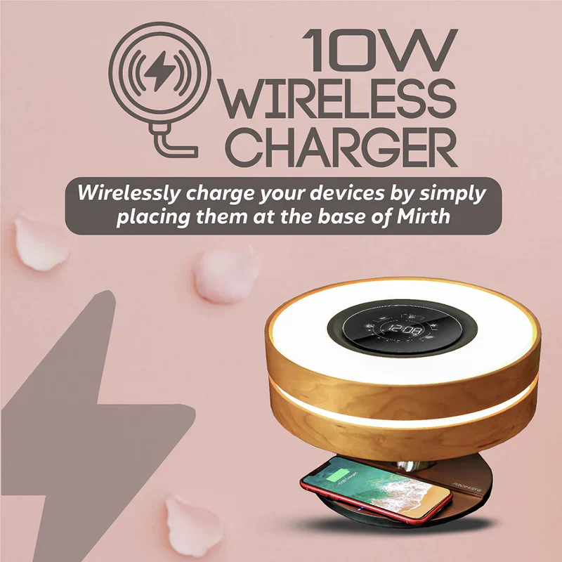 Promate Mirth 3-in-1 Contemporary Designed Desk Lamp Bluetooth Speaker with Qi Wireless Charger - Image 4