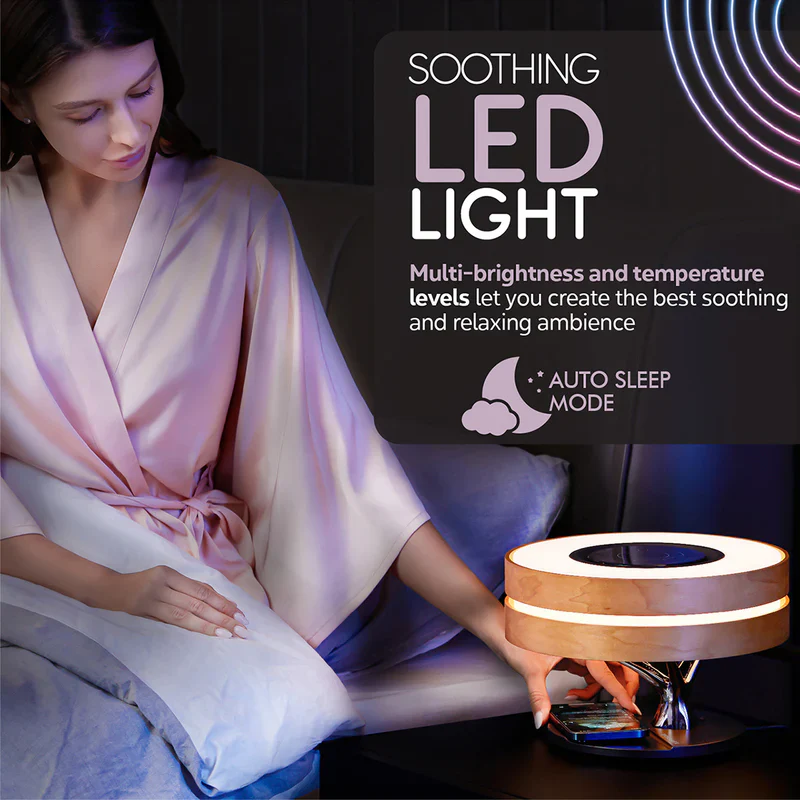 Promate Mirth 3-in-1 Contemporary Designed Desk Lamp Bluetooth Speaker with Qi Wireless Charger - Image 5