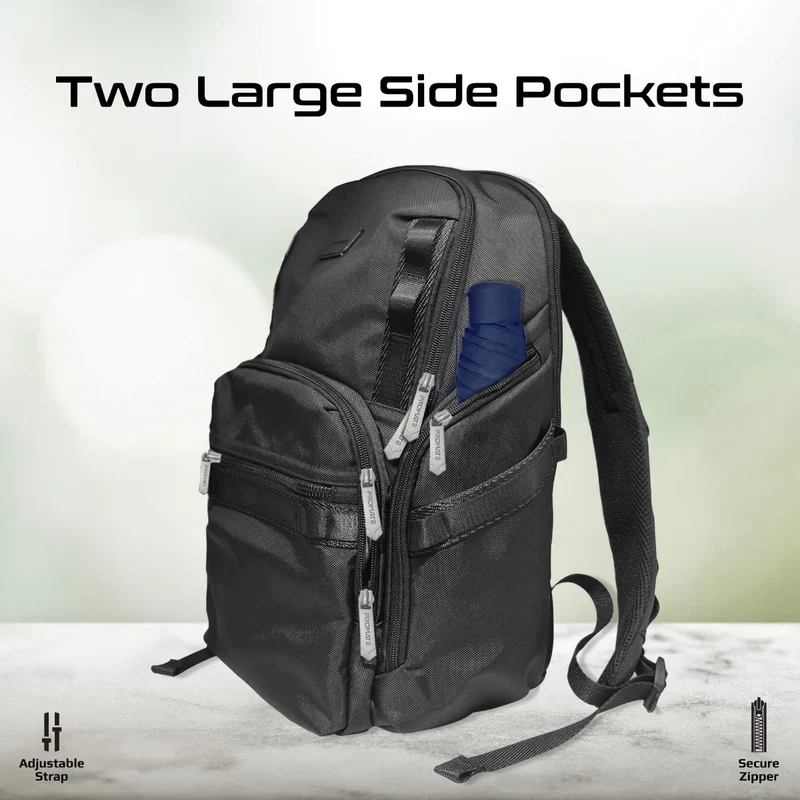 Promate ORACLE-BP SecureStorage 15.6" Laptop Backpack with Multiple Compartments - Black - Image 3