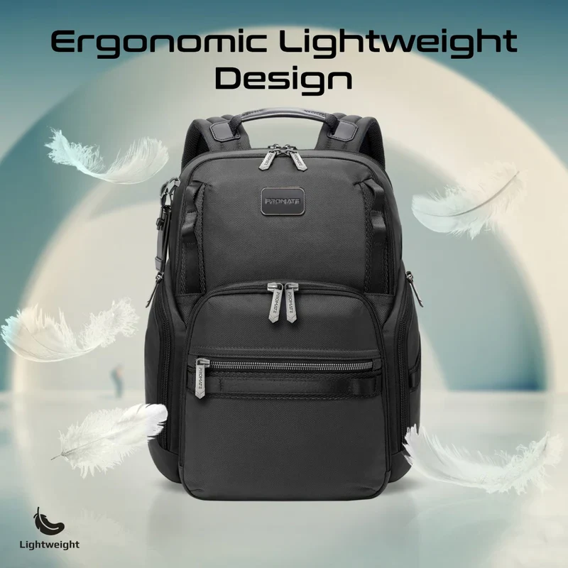 Promate ORACLE-BP SecureStorage 15.6" Laptop Backpack with Multiple Compartments - Black - Image 4
