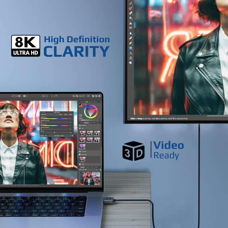 Promate PRIMELINK8K-150 Certified Ultra-High-Speed 8K@60Hz HDMI Slim Flexible Cable - Image 3