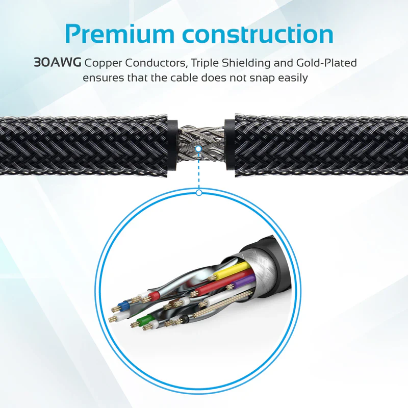 Promate PROLINK4K1-500 High Definition Right Angle 4K HDMI Audio Video Cable - Image 3