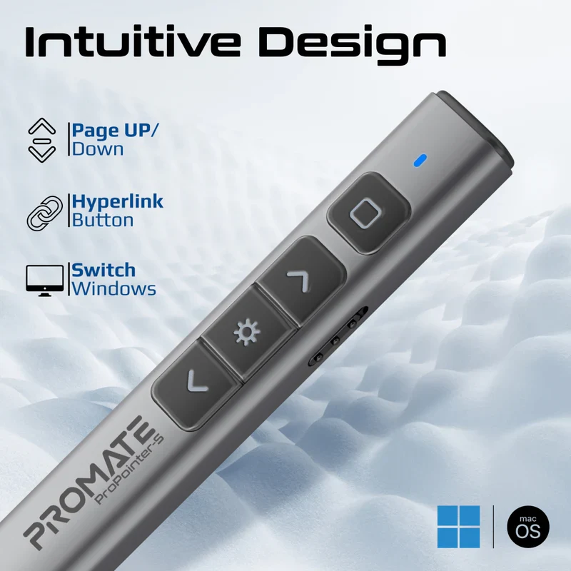 Promate PROPOINTER-S Universal Intuitive Wireless Presenter with Stylus Pen - Image 4