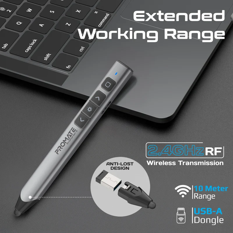 Promate PROPOINTER-S Universal Intuitive Wireless Presenter with Stylus Pen - Image 6