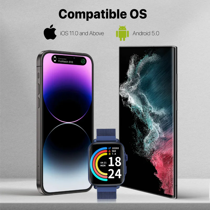 Promate PROWATCH-B18 SuperFit Smart watch With Handsfree Support - Graphite - Image 5