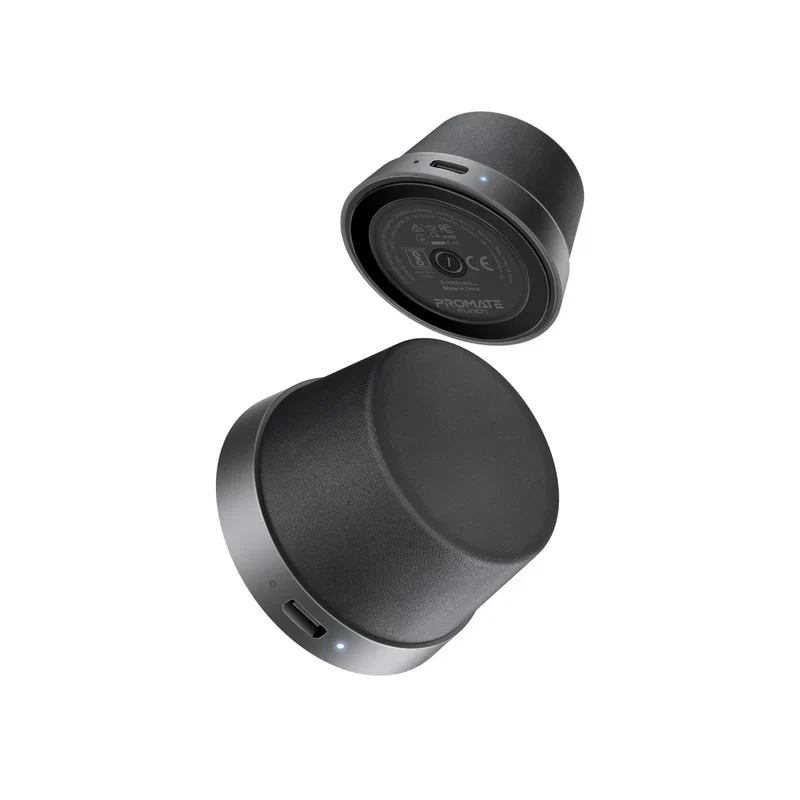 Promate Punch High-Fidelity Mini Bluetooth Speaker with MagSafe Compatible Base - Black - Image 2