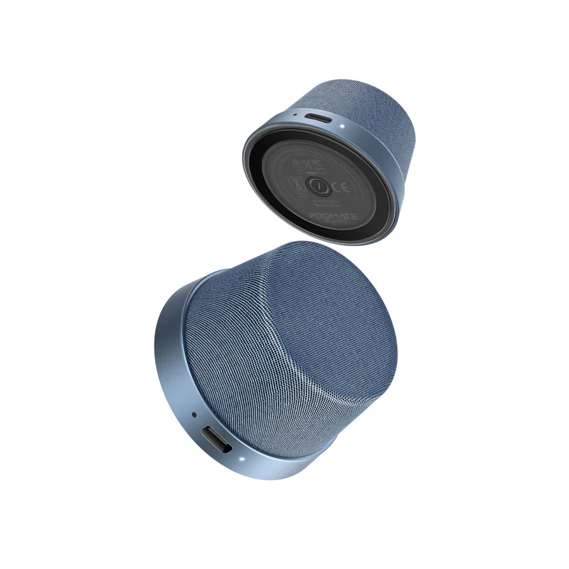 Promate Punch High-Fidelity Mini Bluetooth Speaker with MagSafe Compatible Base - Navy - Image 2