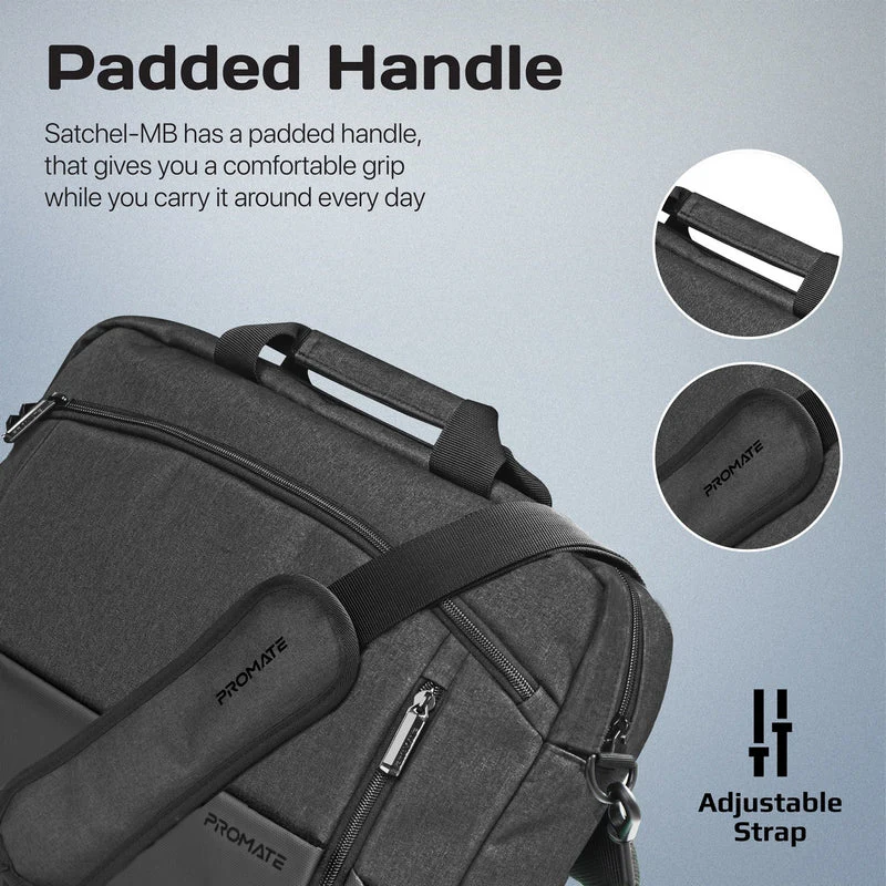 Promate Satchel-MB SleekComfort™ 15.6" Laptop Bag - Image 4