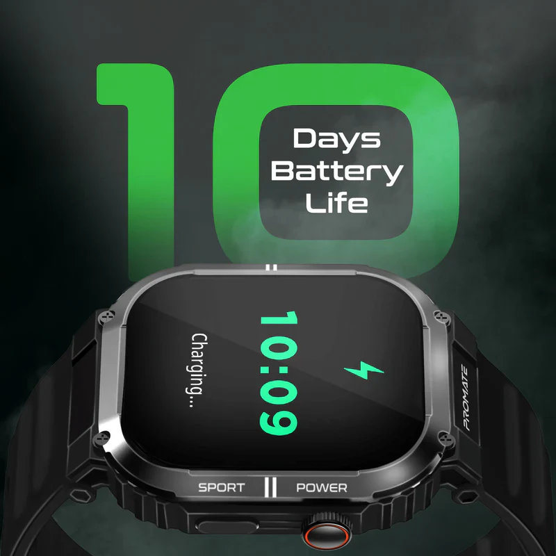 Promate SportFit Tough-Built Smart watch with BT Calling - Green - Image 4
