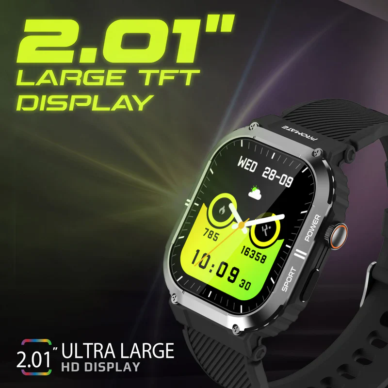 Promate SportFit Tough-Built Smart watch with BT Calling - Green - Image 5