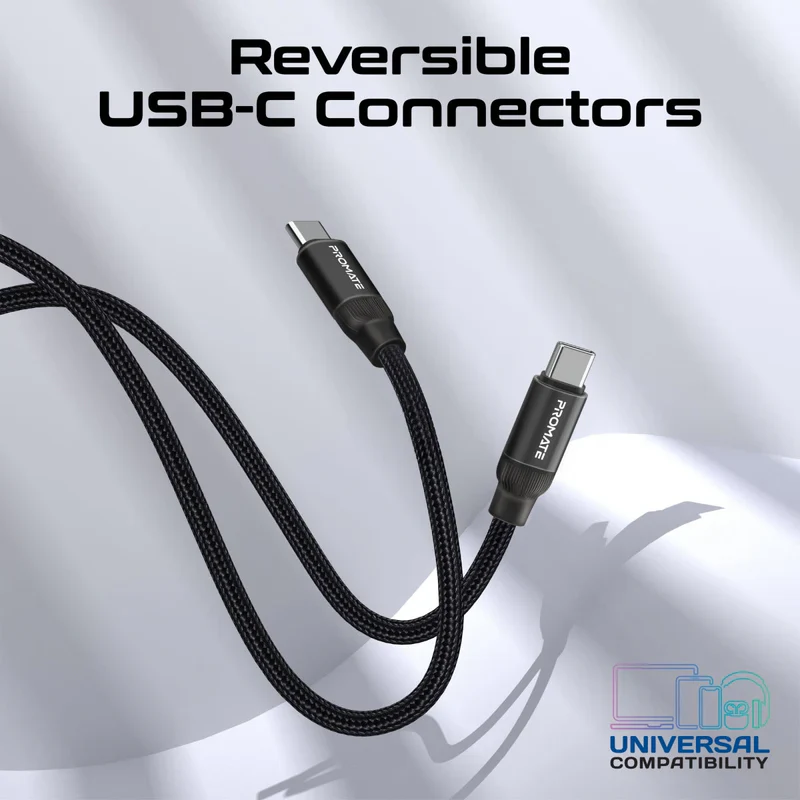 Promate Springy USB-C to USB-C Premium Magnetic Self-Organizing Cable with 60W PD - Image 2