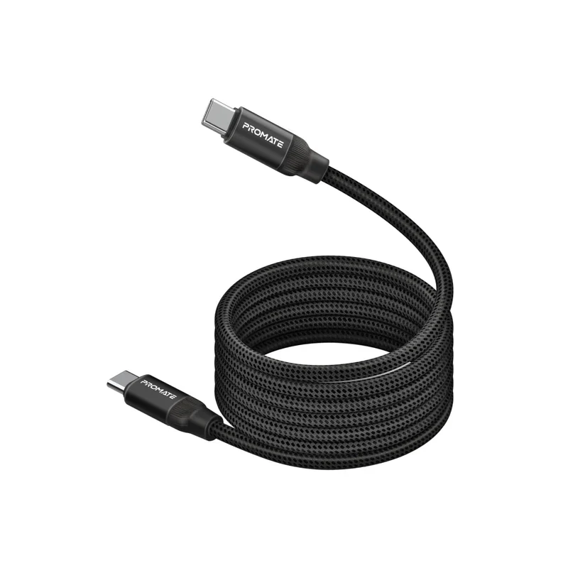 Promate Springy USB-C to USB-C Premium Magnetic Self-Organizing Cable with 60W PD - Image 8