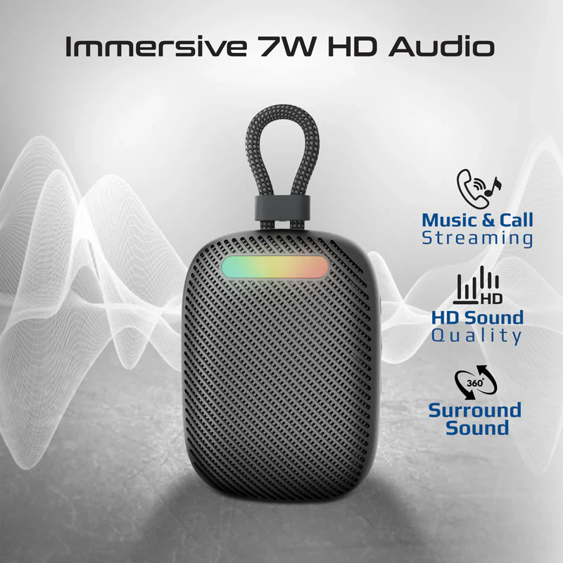 Promate Tingz CrystalSound 7W High-Definition Wireless Speaker - Black - Image 4
