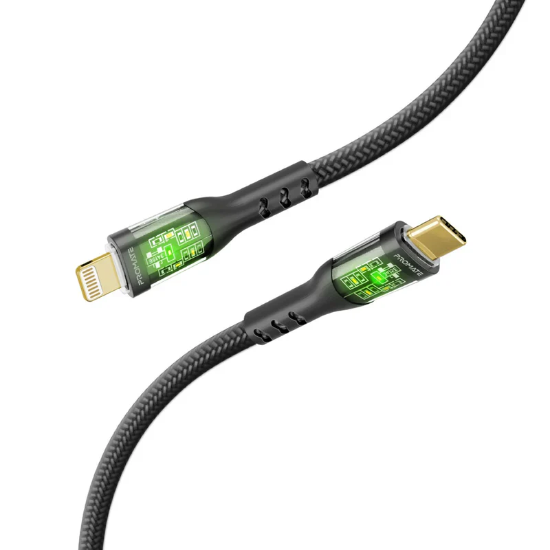 Promate TransLine-Ci USB-C to Lightning Cable 1.2m Ultra-Fast 27W Power Delivery Cable - Image 2