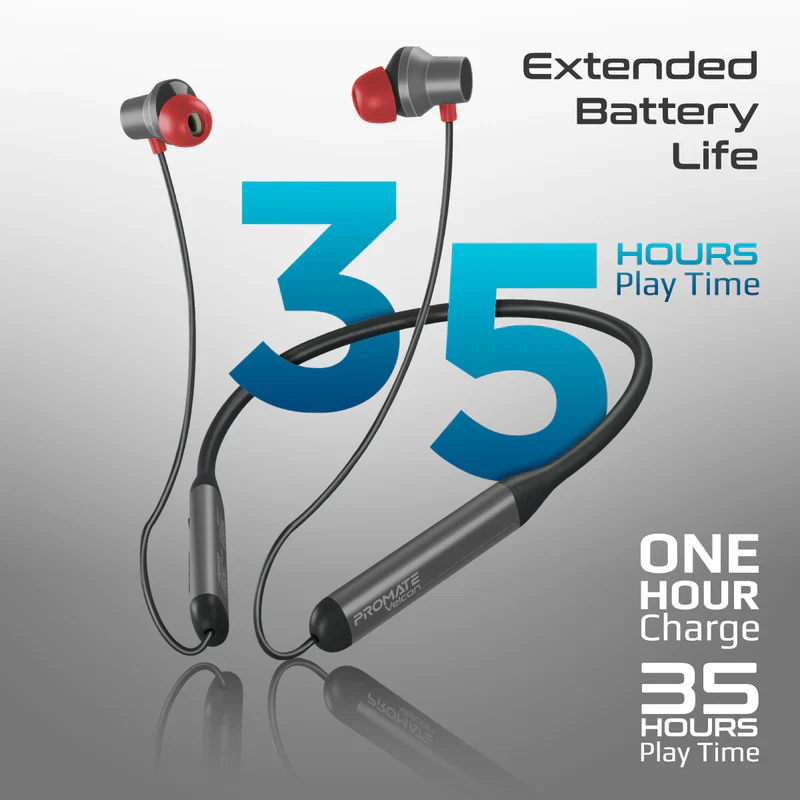 PROMATE VELCON High-Definition ANC Wireless Neckband Earphones - Image 3