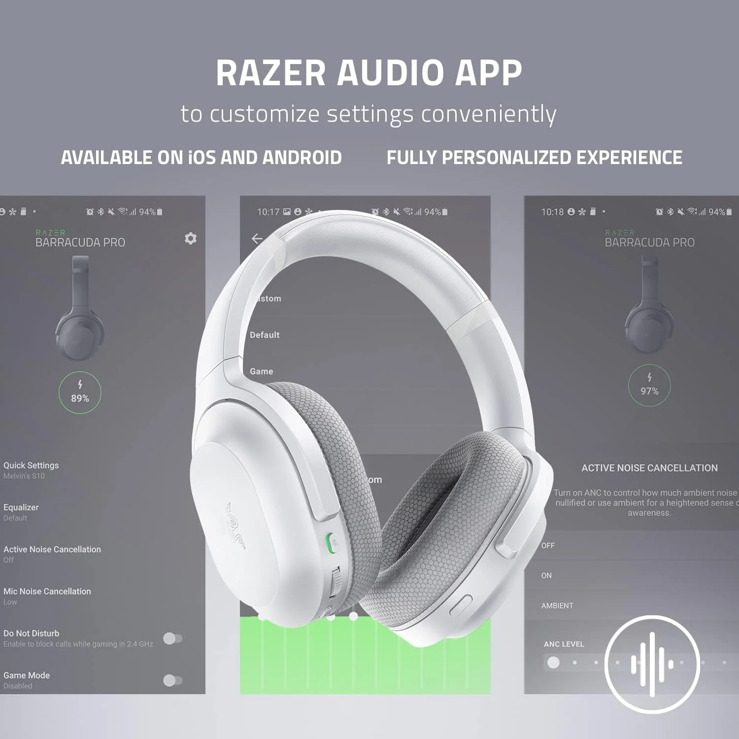 Razer Barracuda Wireless & BT Multi-Platform Gaming Headset - White - Image 3