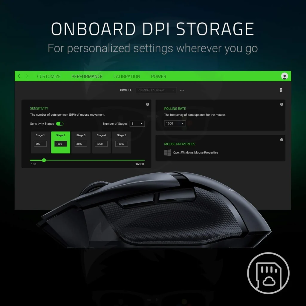 Razer Basilisk X HyperSpeed Bluetooth & Wireless GAMING MOUSE - Image 3