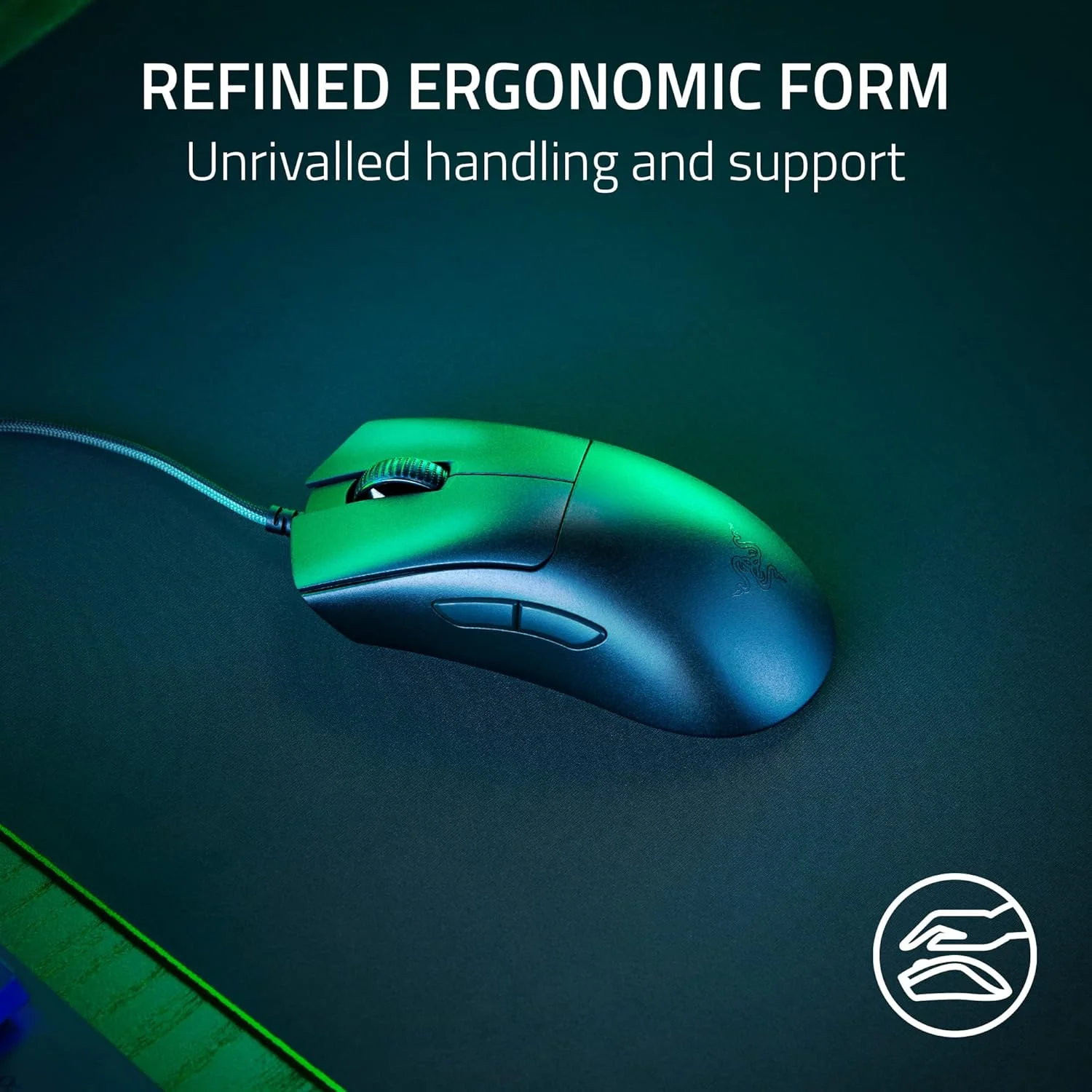 Razer DeathAdder V3 Wired 59g Lightweight 30K Optical Sensor Gen-3 Fast Optical Switches 8KHz Hyper Polling 6 Buttons Speedflex Cable - Black - Image 6