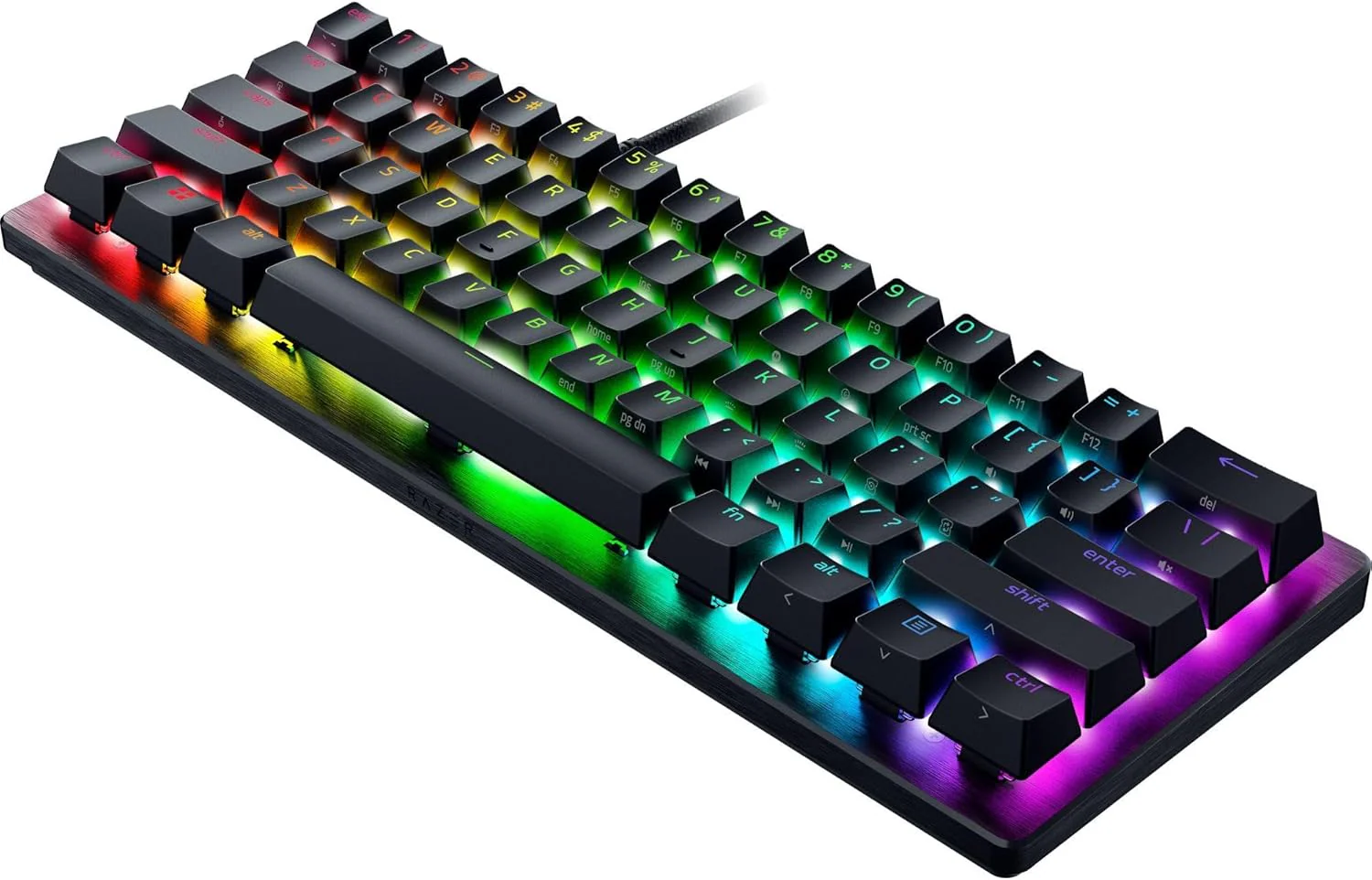 Razer Huntsman V3 Pro Mini 60% Esports Analog Optical Switches Rapid Trigger & Adjustable Actuation Onboard Adjustments Dual-Purpose Mod Keys PBT Keycaps - Black - Image 4