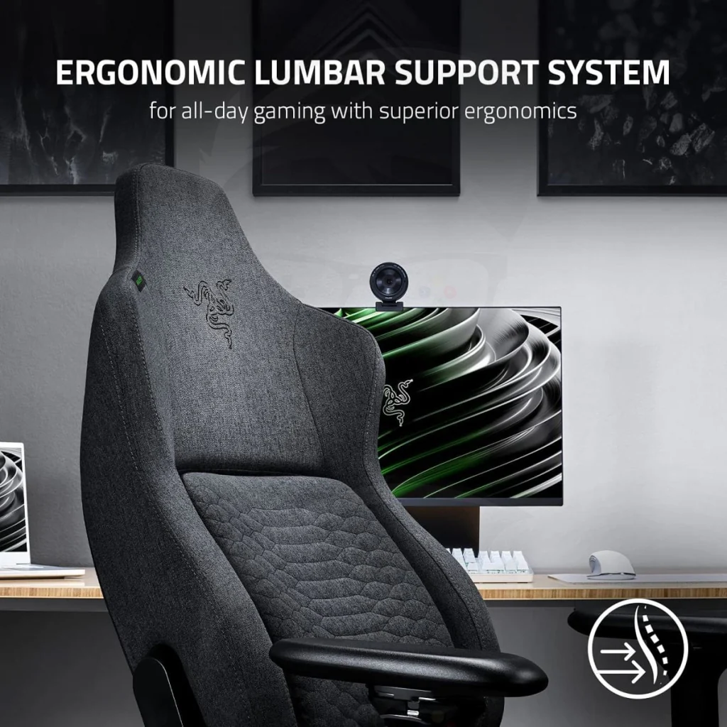 Razer Iskur - Dark Gray Fabric Gaming Chair with Built-in Lumbar Support - Image 2