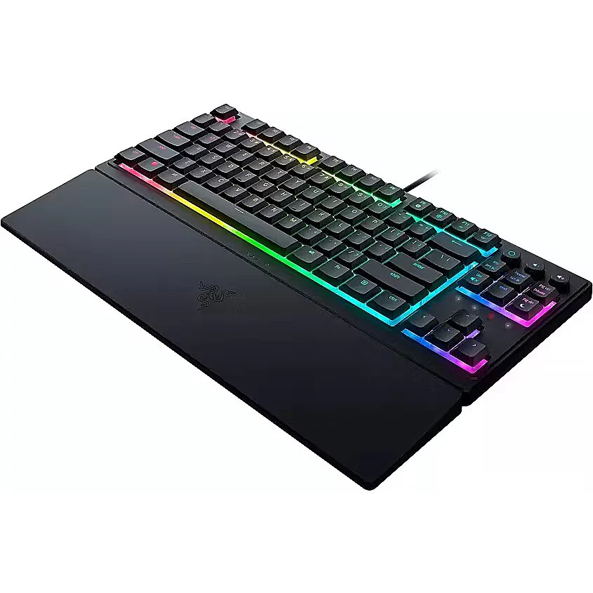 Razer Ornata V3 TKL Low-Profile Keys Mecha-Membrane SwitchesUV-Coated Keycaps Backlit Media Keys 8-Zone RGB Lighting Spill-Resistant w/ Wrist Wrest - Image 2