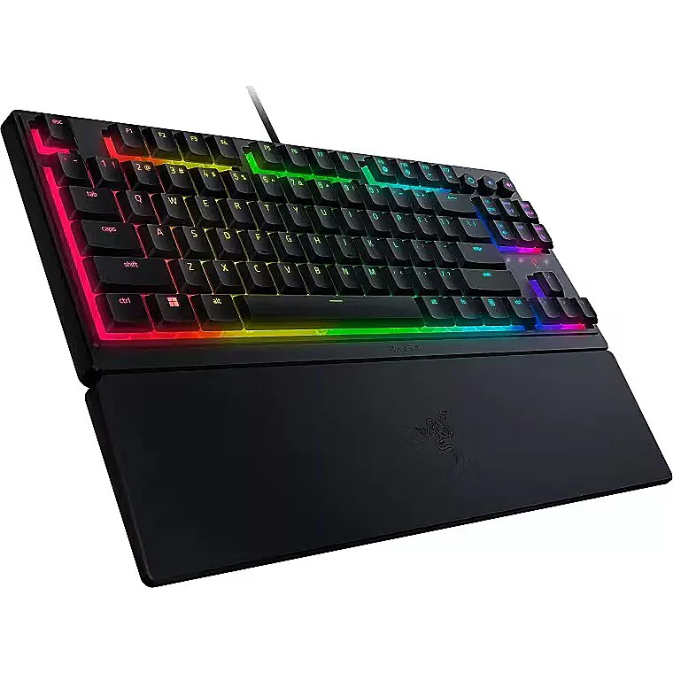 Razer Ornata V3 TKL Low-Profile Keys Mecha-Membrane SwitchesUV-Coated Keycaps Backlit Media Keys 8-Zone RGB Lighting Spill-Resistant w/ Wrist Wrest - Image 3