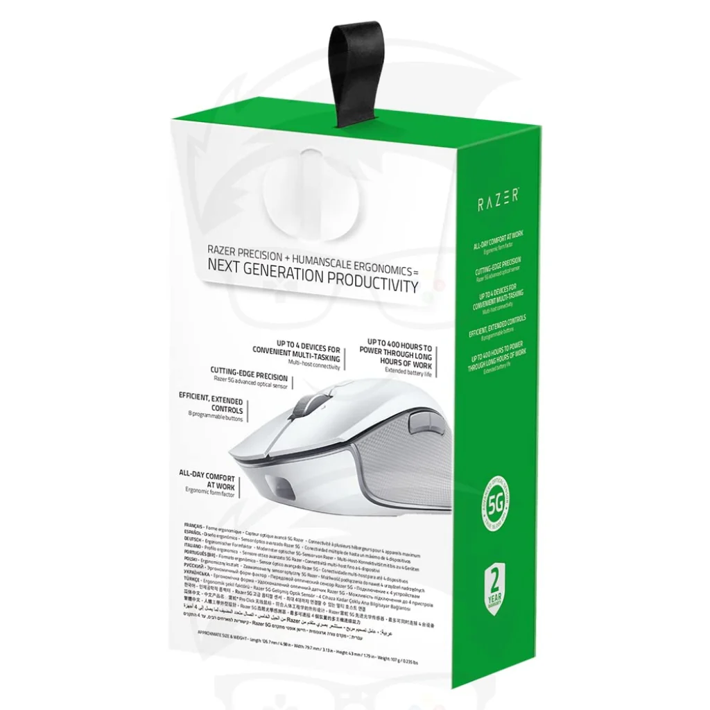 Razer Pro Click High-Precision Ergonomic Wireless Mouse - White - Image 5