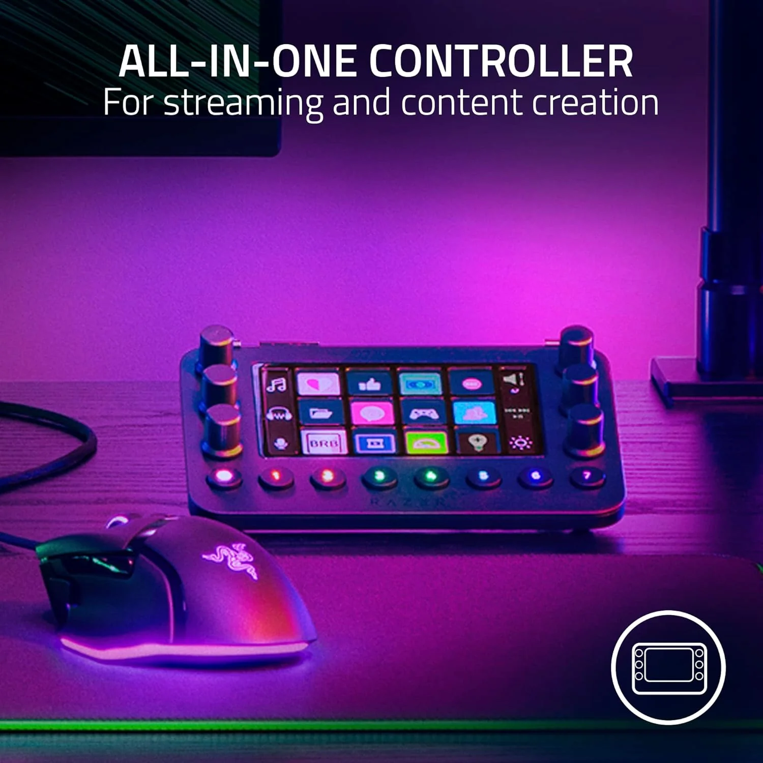 Razer Stream Controller: All-In-One Keypad for Streaming - 12 Haptic Switchblade Keys - 6 Tactile Analog Dials - 8 Programmable Buttons - Designed for PC & Mac - Image 2