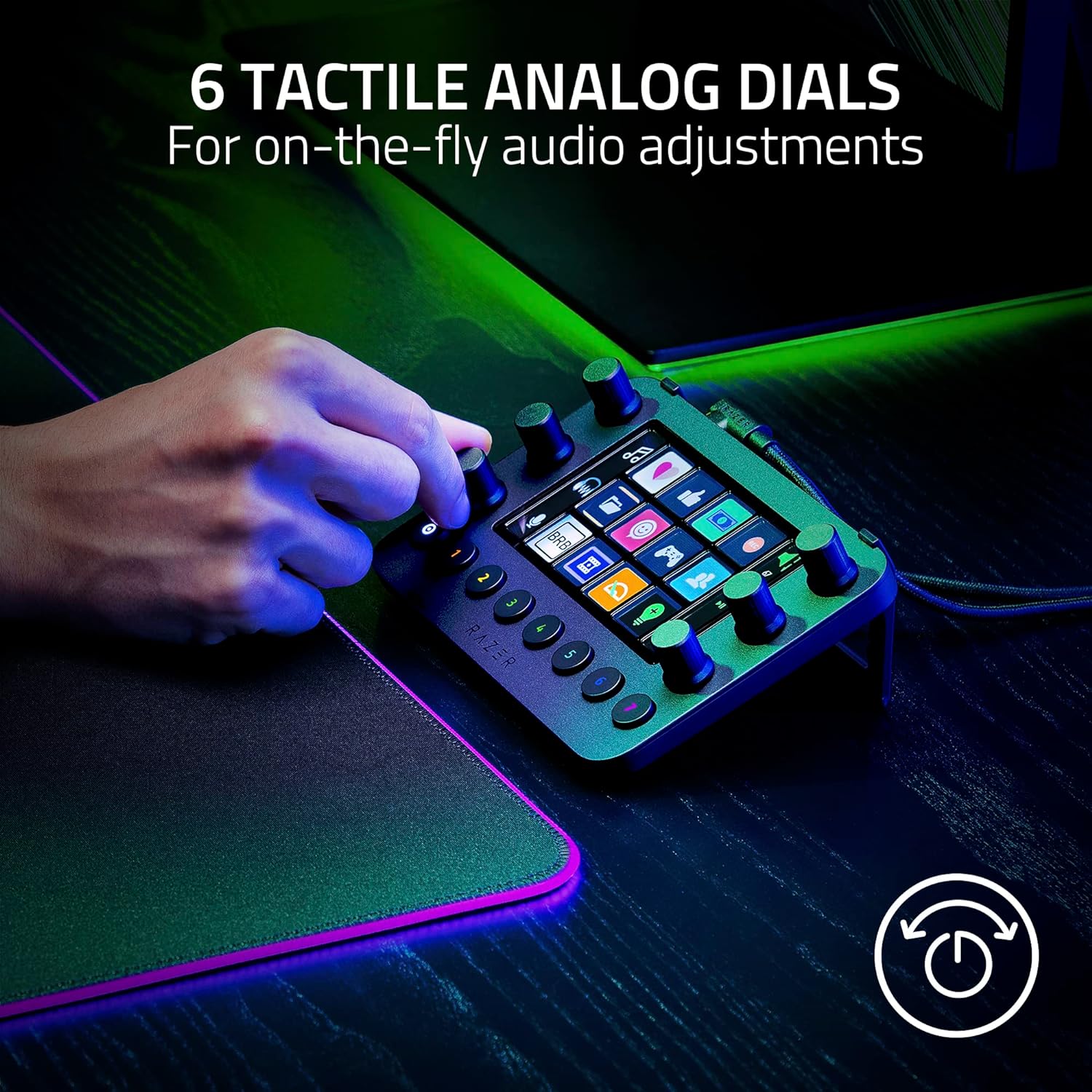 Razer Stream Controller: All-In-One Keypad for Streaming - 12 Haptic Switchblade Keys - 6 Tactile Analog Dials - 8 Programmable Buttons - Designed for PC & Mac - Image 3