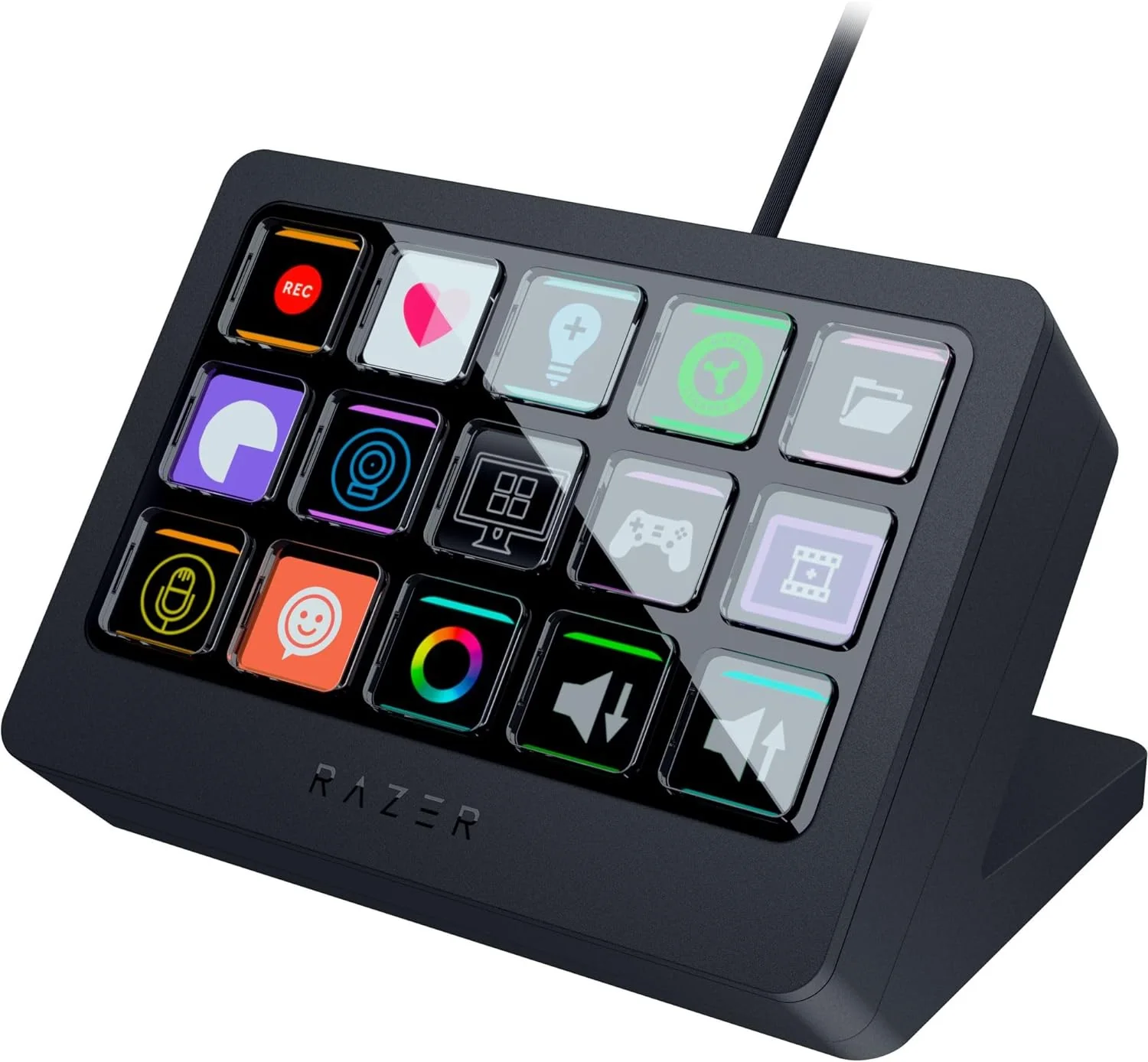 Razer Stream Controller X: All-in-One Keypad for Streaming - 15 Switchblade Buttons - Multi-Link Macros - Swappable Magnetic Faceplate - Designed for PC & Mac