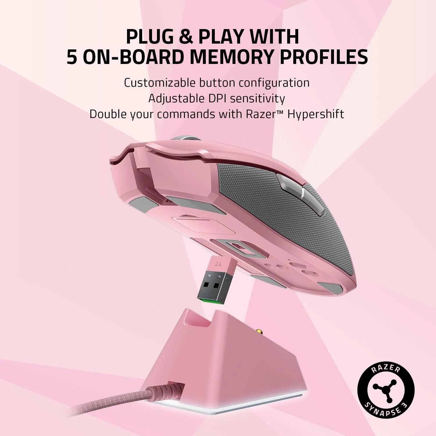 Razer Viper Ultimate Mouse & Dock - Quartz Pink - Image 2