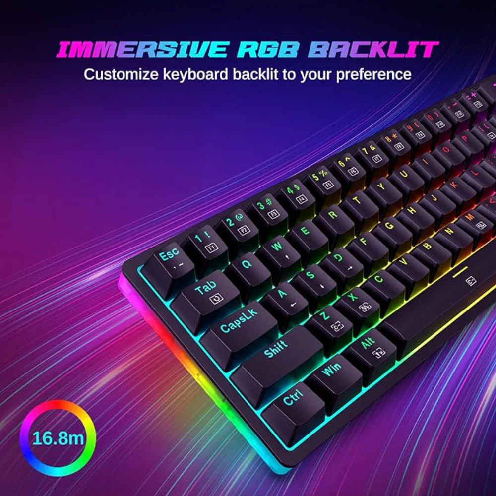Redragon AKALI K642 Wired 60% Mechanical RGB Keyboard - Black - Image 3