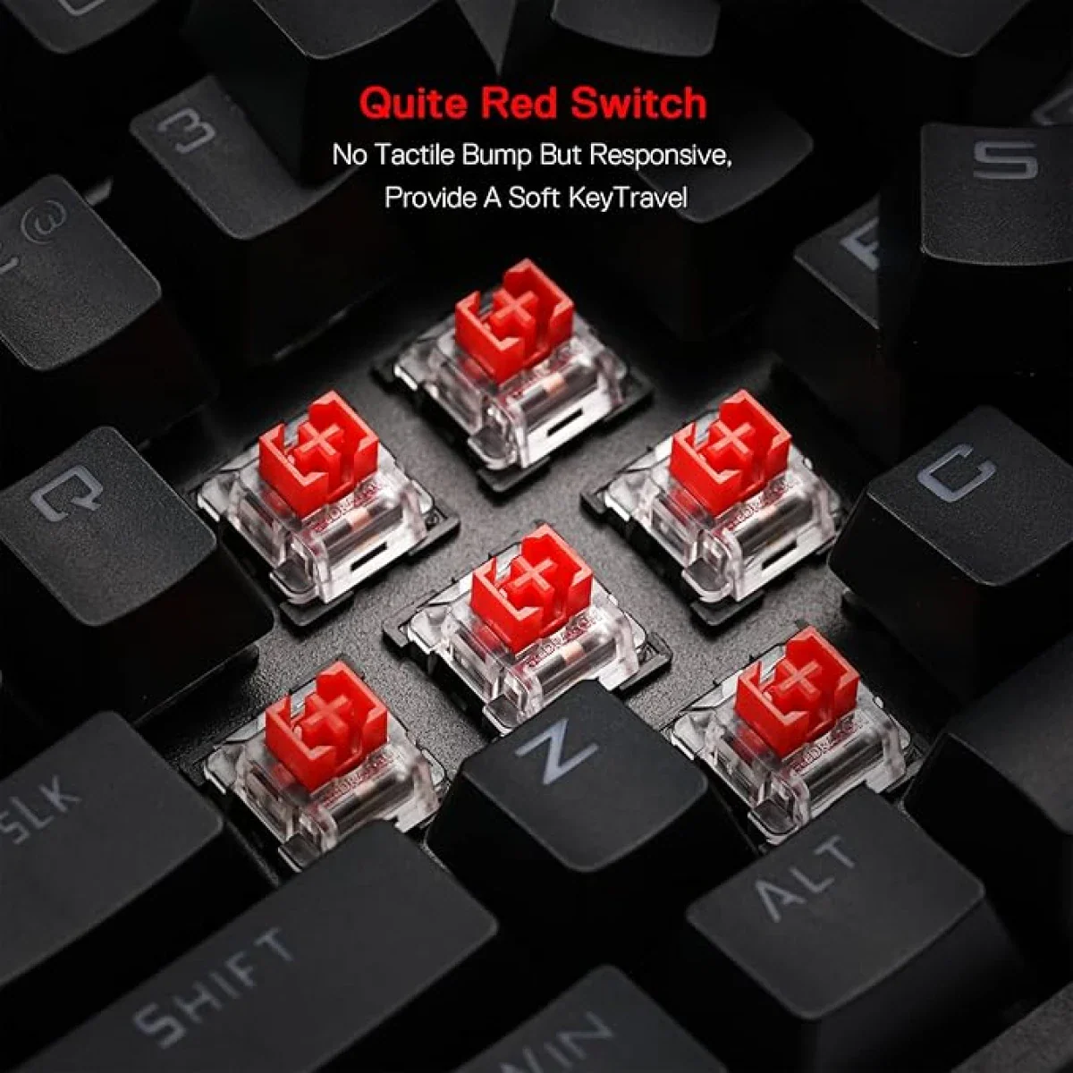 Redragon Broadsword K588 RGB Wired Mechanical Blue Switch Keyboard with RGB Back Lighting - Black - Image 3