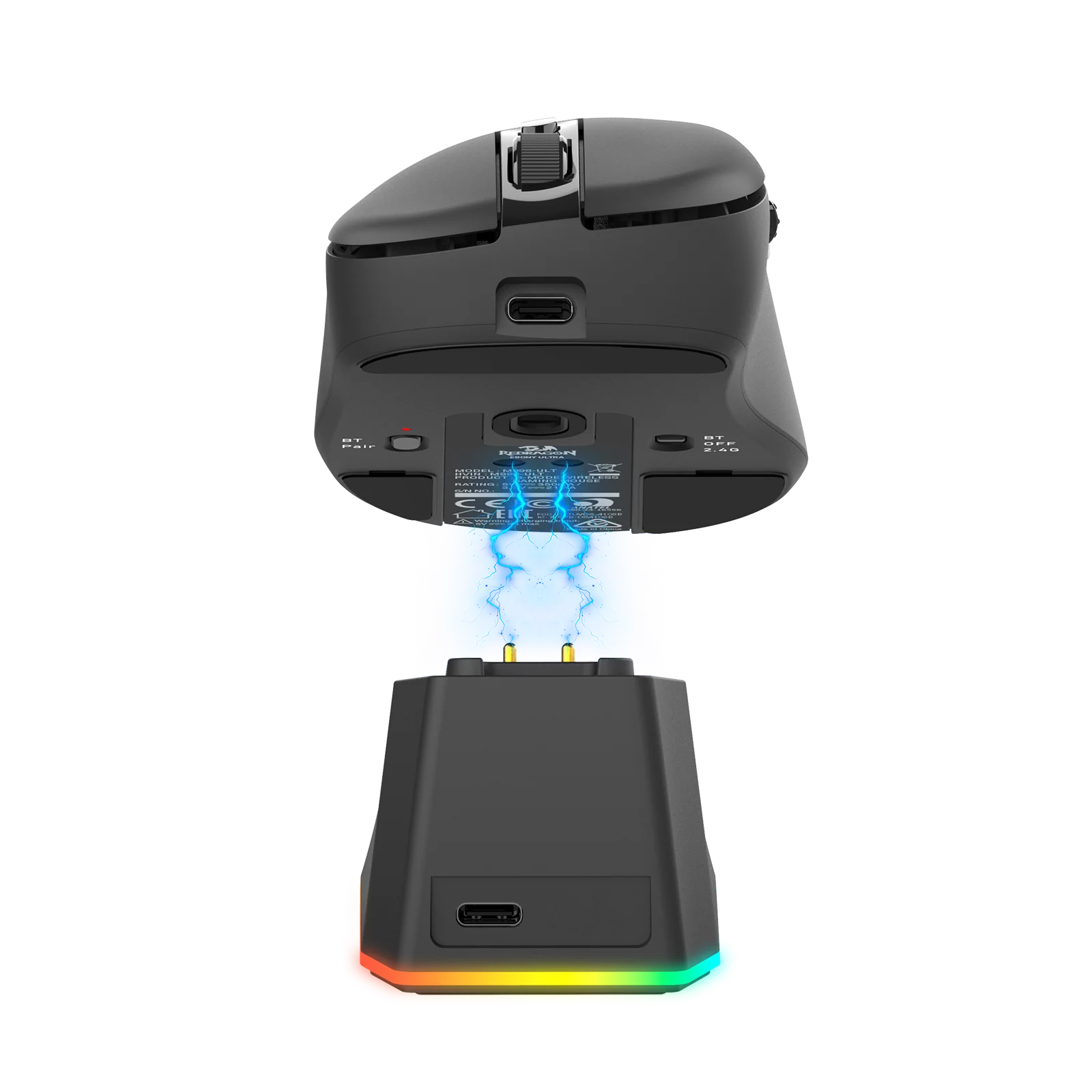 REDRAGON EBONY STANDARD M998-STD-1K 24000 DPI WIRELESS BLACK GAMING MOUSE - Image 8