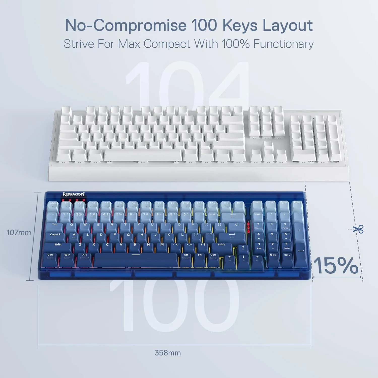 Redragon Garen Pro K656WGB-RGB-PRO Wireless Gaming Keyboard - Image 3