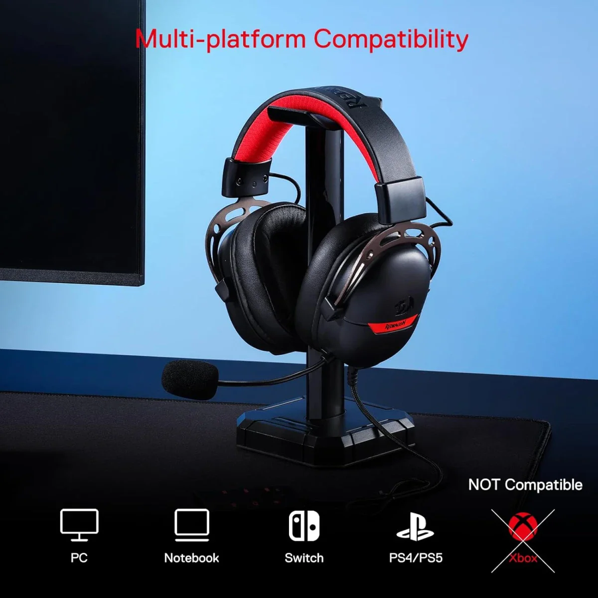Redragon H376BR Aurora Wired Gaming Headset - Black - Image 4