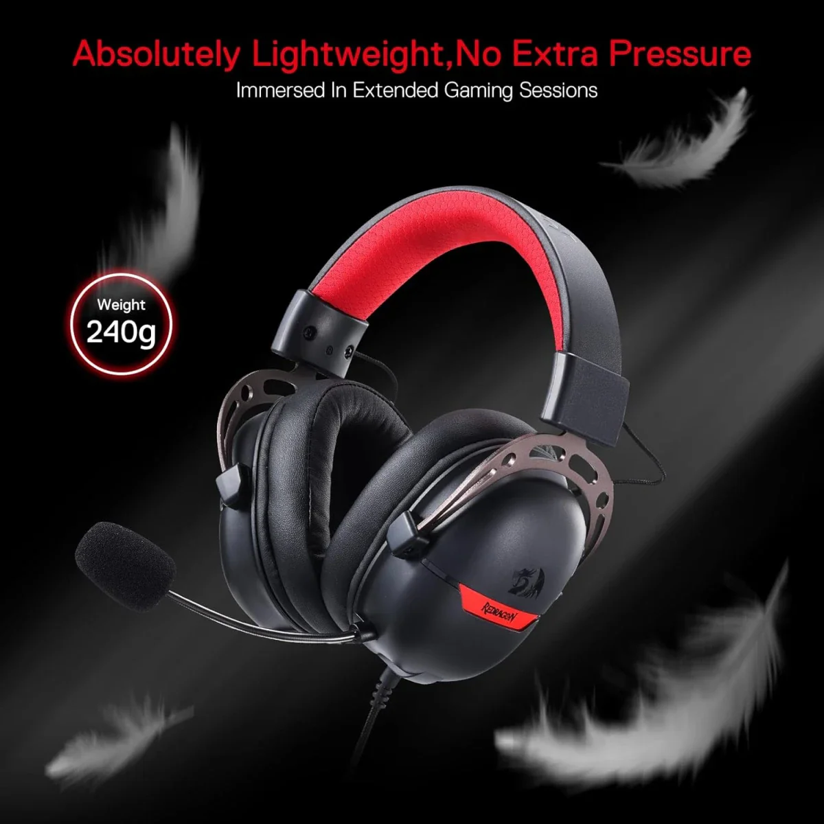 Redragon H376BR Aurora Wired Gaming Headset - White - Image 3