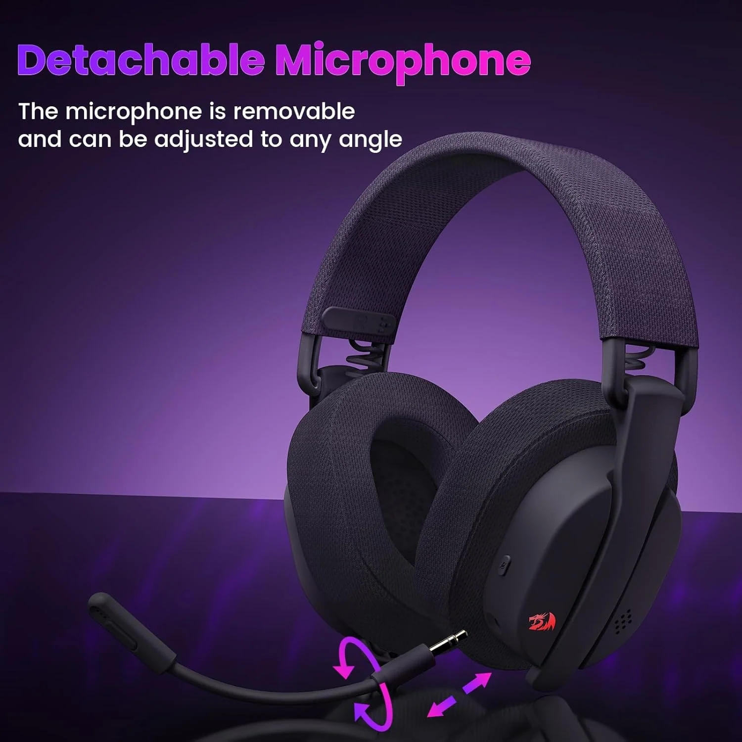Redragon H888 LUCE Wireless Gaming Headset with 7.1 Surround Sound 3-Mode Gaming Headphones - Image 3