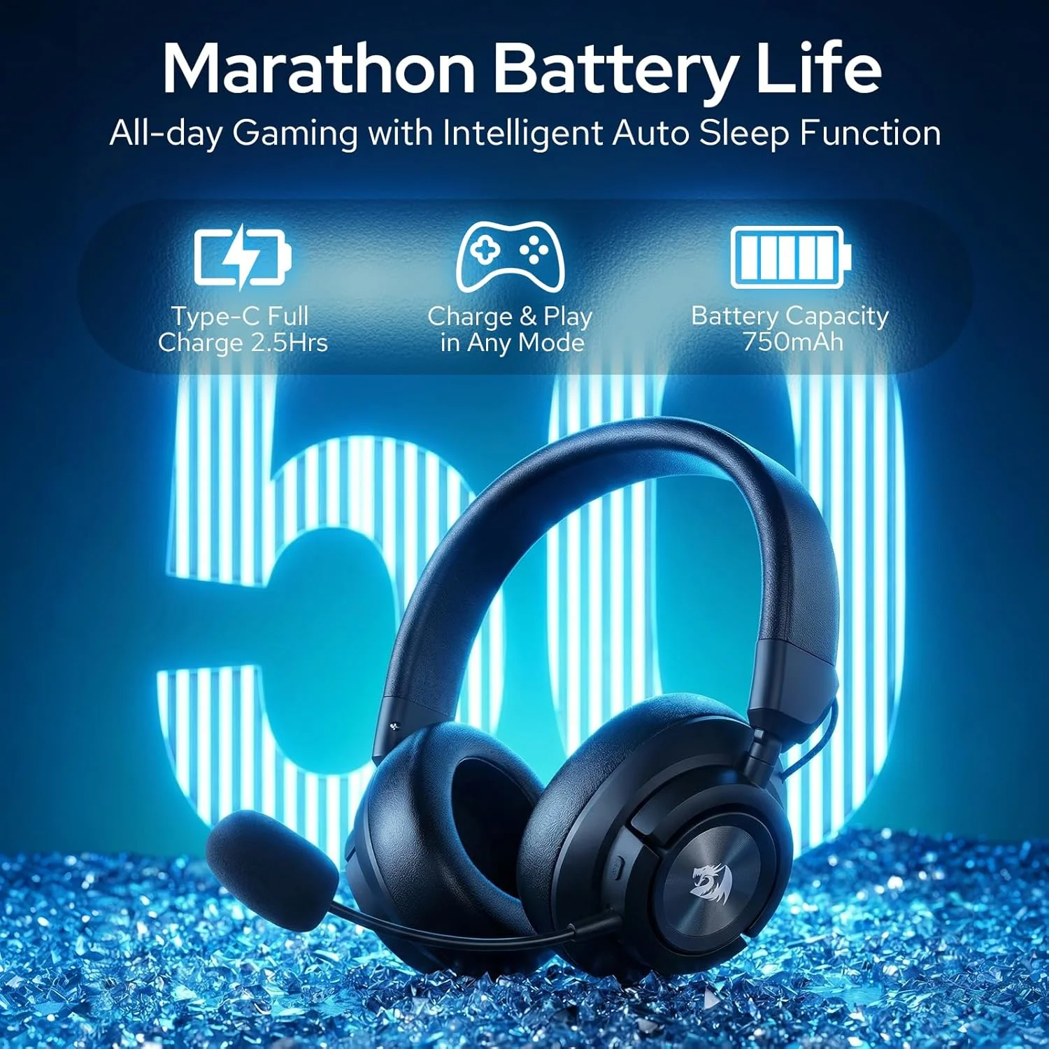 REDRAGON H889 SPECTRA PRO GAMING HEADSET BLACK - Image 4