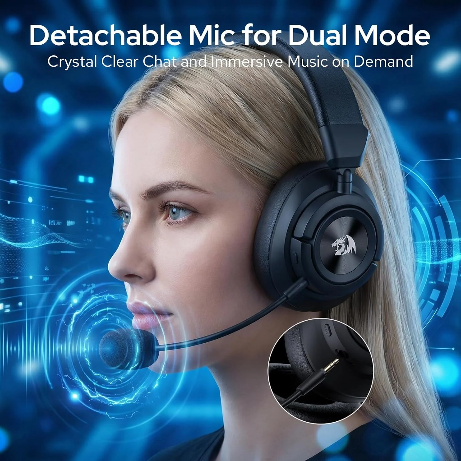 REDRAGON H889 SPECTRA PRO GAMING HEADSET BLACK - Image 5