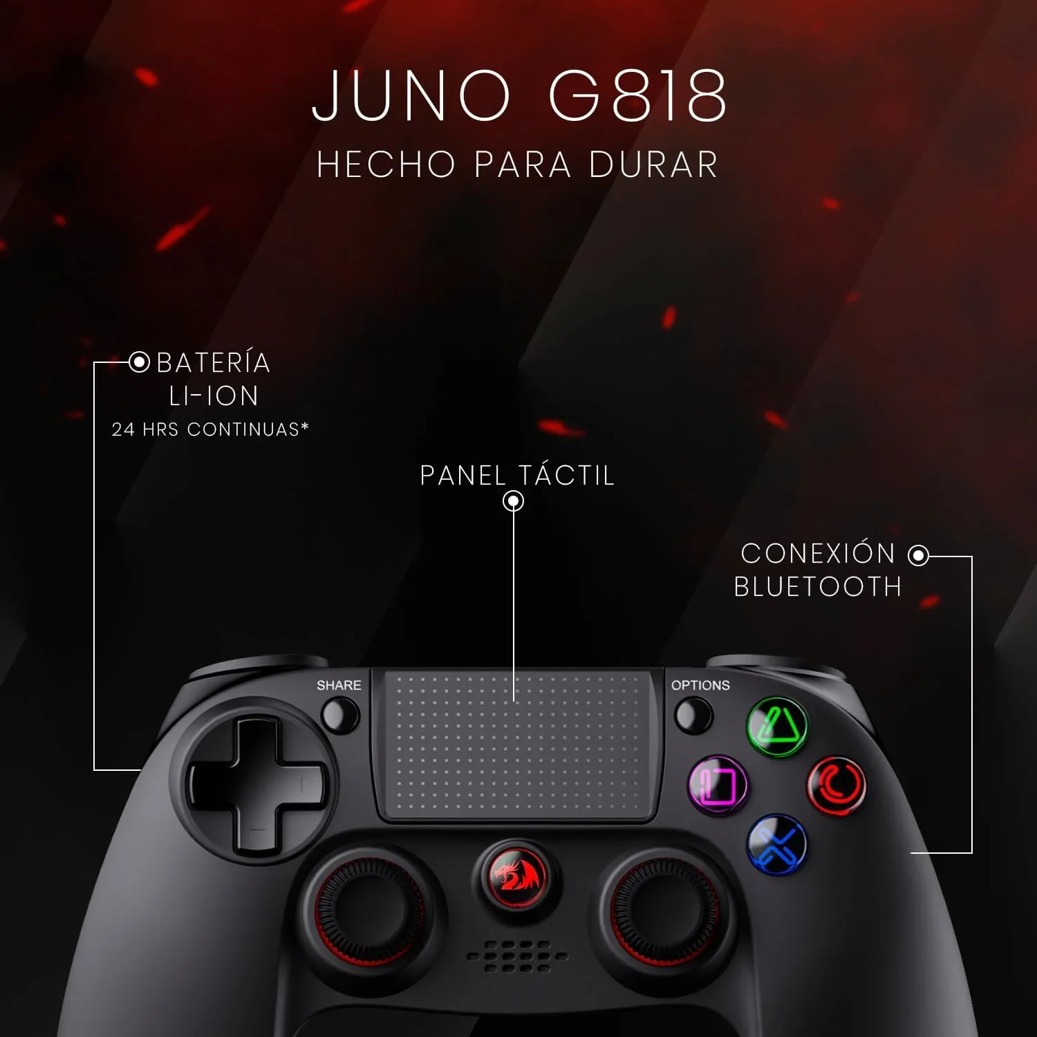 Redragon Juno G818 Wireless Bluetooth Gamepad for PC - Image 3