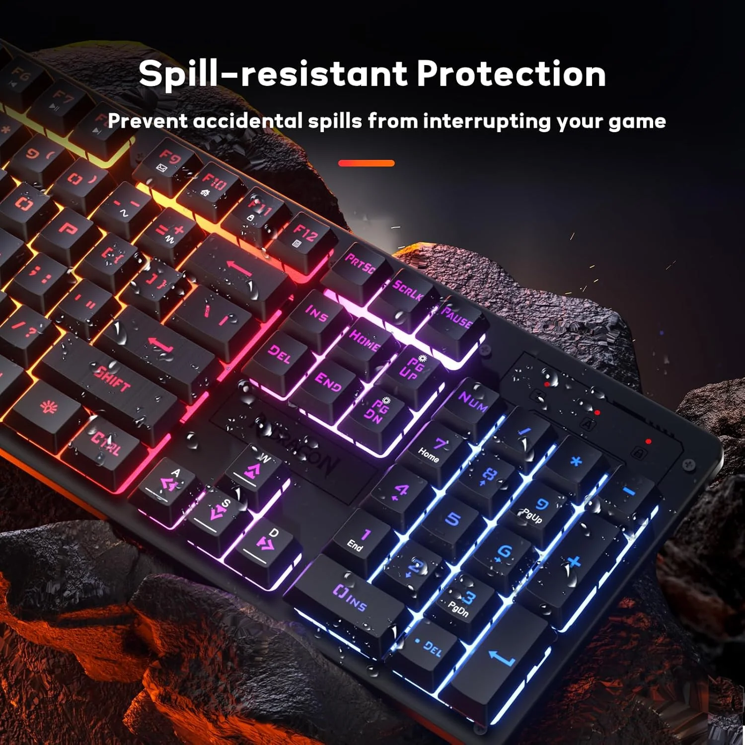 Redragon K521-R NETHERBANE V2 Membrane with Anit-Ghosting Keys Gaming Keyboard - Black - Image 2