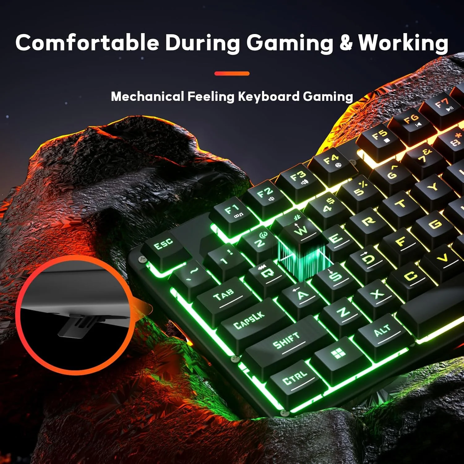 Redragon K521-RGB NETHERBANE Membrane with Anit-Ghosting Keys Gaming Keyboard - Black - Image 5