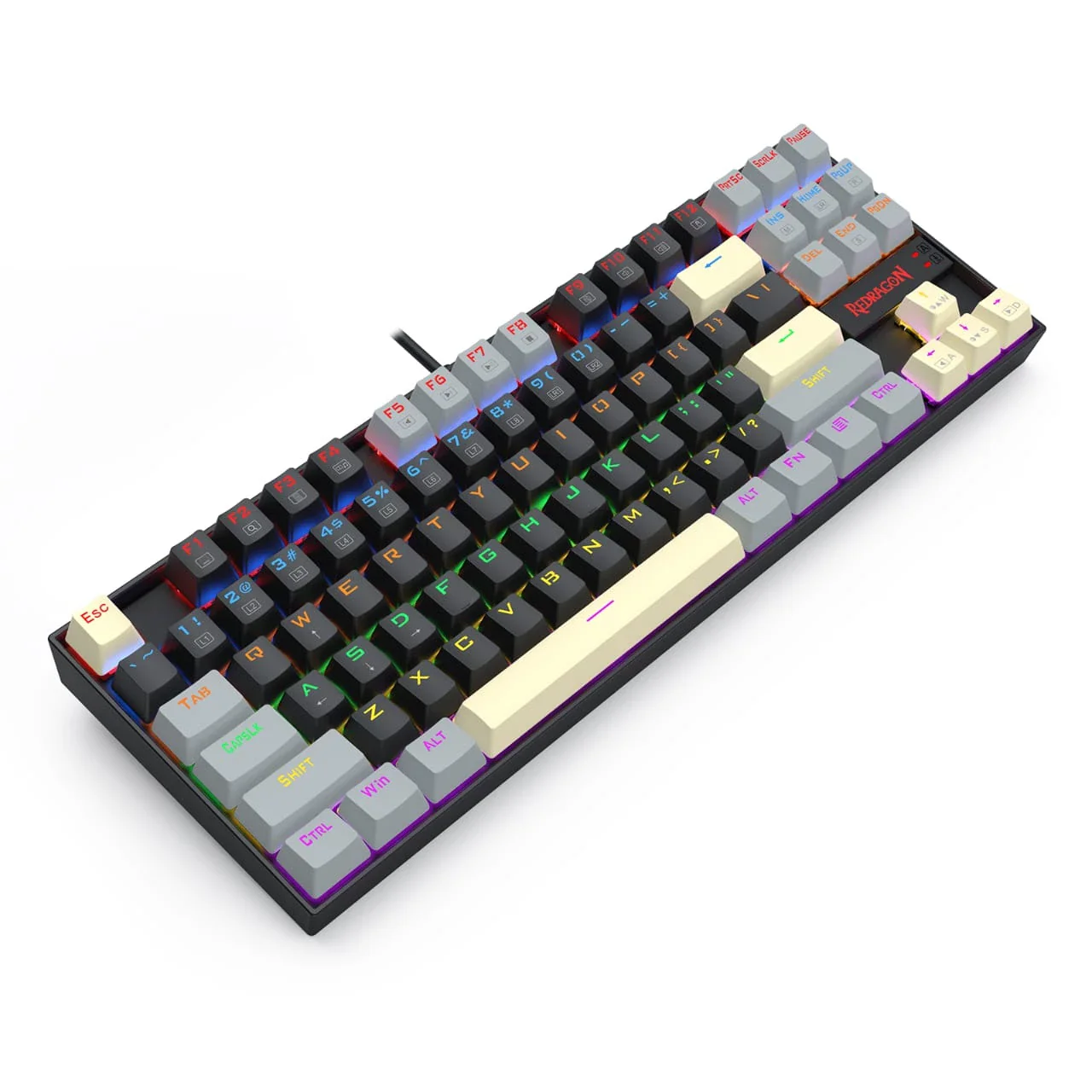 Redragon K552LGY KUMARA 87% Wired Mechanical Gaming Keyboard (BL-SW) - Grey - Image 4